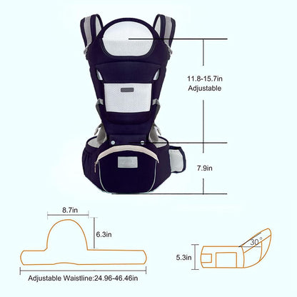 6-in-1 Baby Carrier with Hip Seat & Breathable Mesh (6-18 Months)